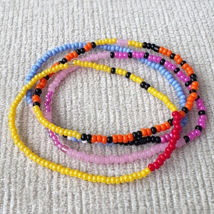 Winnie the Pooh Beaded Bracelet Set Stretch Bracelets Tiny Bead Bracelets Stackable Layer Small Bead Bracelet image 8