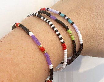 Conjunto de pulseras individuales de cuentas de los Villanos de Disney - Pulseras elásticas - Pulseras de cuentas pequeñas - Apilables - Capas - Pulsera de cuentas pequeñas