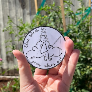 Deep breath sticker | Hand-drawn vinyl sticker, Pixie sticker, fairy sticker, weird sticker, anxiety sticker, mental health sticker