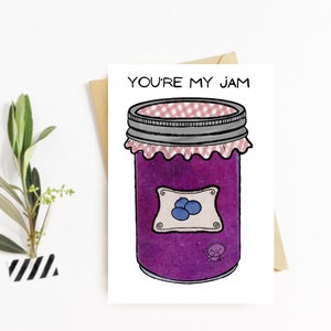 You’re my jam | Gratitude Card, Congratulations Card, jelly Card, Pun Card, Fairy Card, Handdrawn, Print at Home, appreciation
