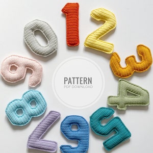 Patrón de crochet - Números del 0 al 9 más un punto - Descarga digital en PDF / Números de peluche fáciles: accesorios para fotos, herramienta educativa