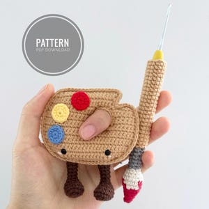 Crochet Paint Palette & Paintbrush Amigurumi Pattern (Digital PDF) | Painter | Artist | Art Student Gift