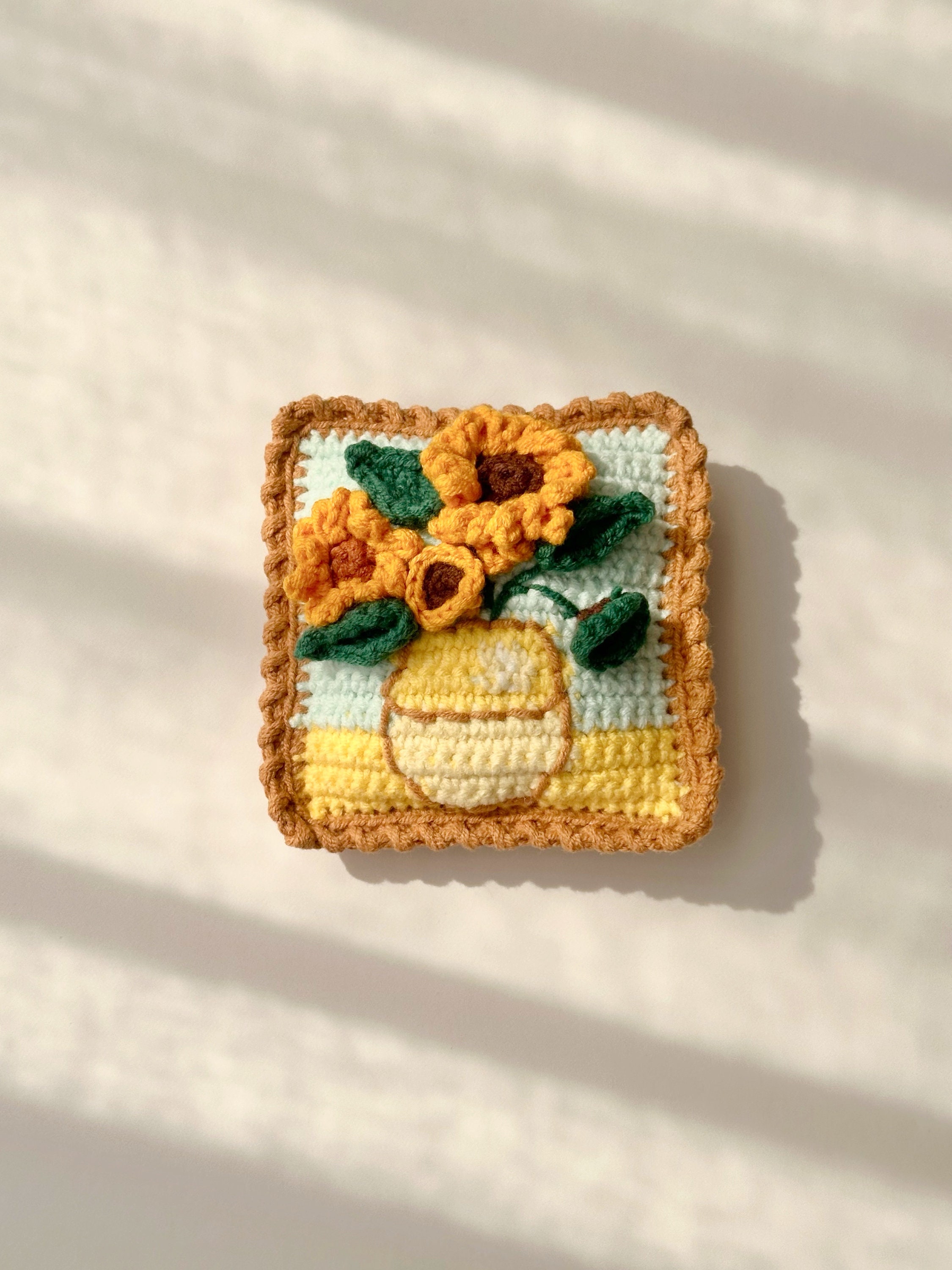 現品　ゴッホのひまわり　ハンドメイドかぎ針編みワンピース 取り寄せ ゴッホのひまわり ハンドメイドかぎ針編みワンピース