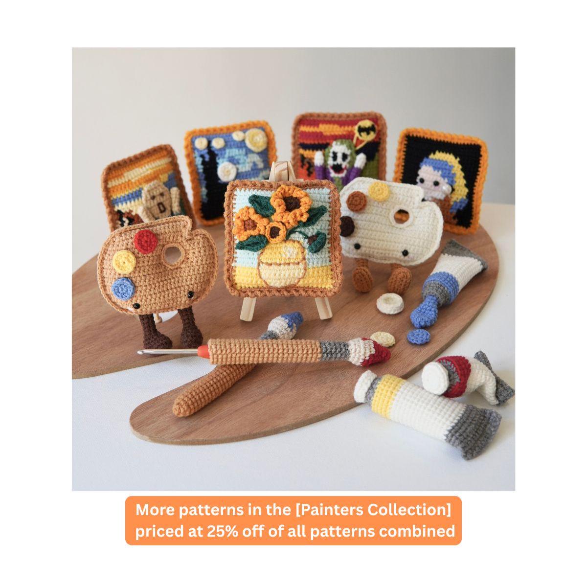 現品　ゴッホのひまわり　ハンドメイドかぎ針編みワンピース 👧🏻がビーズアートをくれて、せっかくなのでフレームを編んでみ