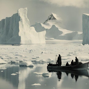 Retour à la maison 1916 : oeuvre d'art vintage d'exploration de l'Antarctique