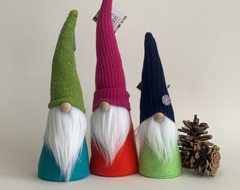 Handmade Felted Wool Gnome: Bright Scandinavian Decoration