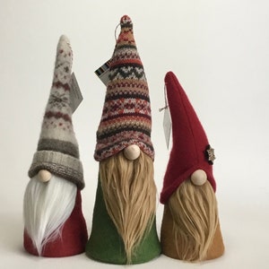 Gnome Decoration, Felted Wool, Handmade, Scandinavian Style D1-3 image 1