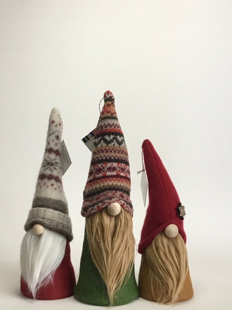 Gnome Decoration, Felted Wool, Handmade, Scandinavian Style D1-3 image 1