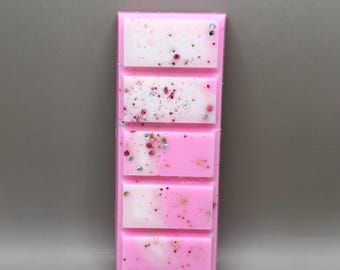 ピンクの綿菓子ソイワックスメルトスナップバー甘いキャンディの香り香りの強いワックスメルトソイワックス甘い香りのスナップバーホワイトワックスメルトピンクワックス