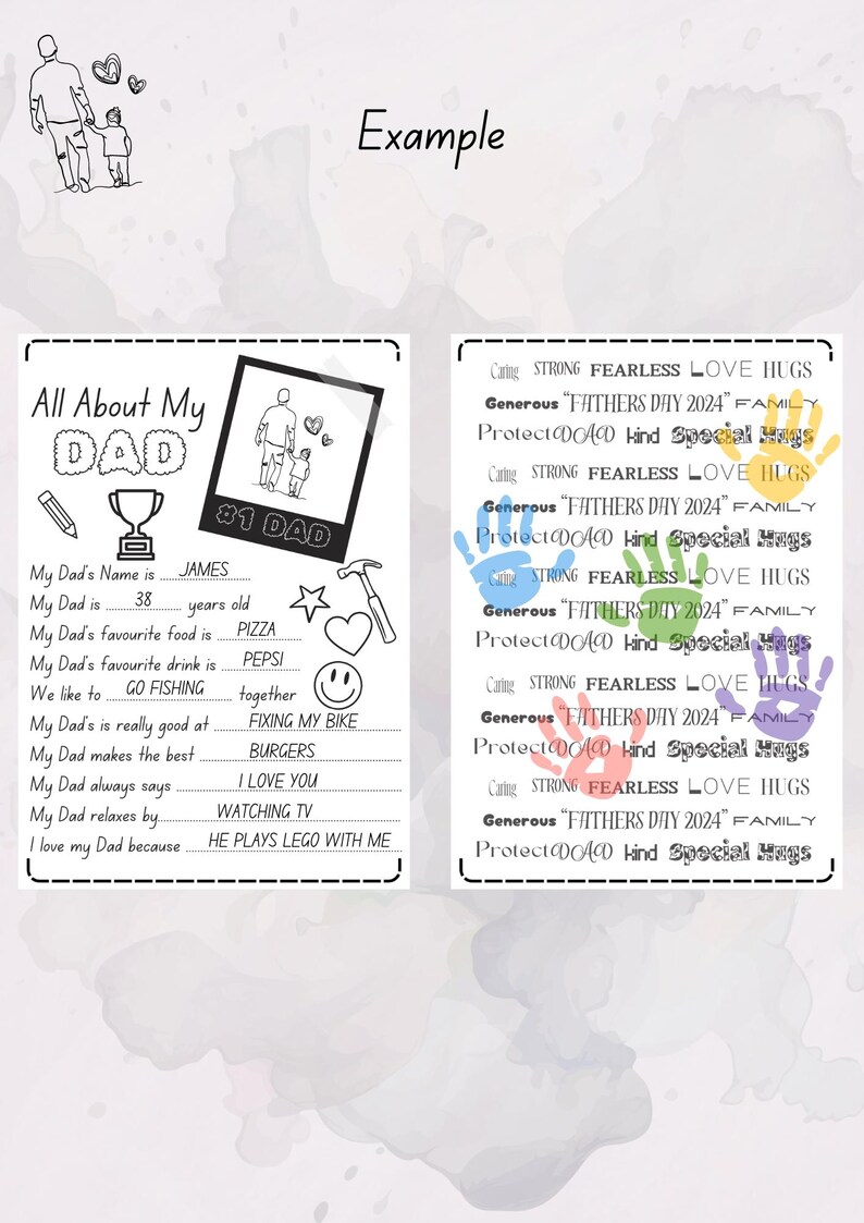 All About My Dad Printable All About My Papa All About My Opa Father's ...
