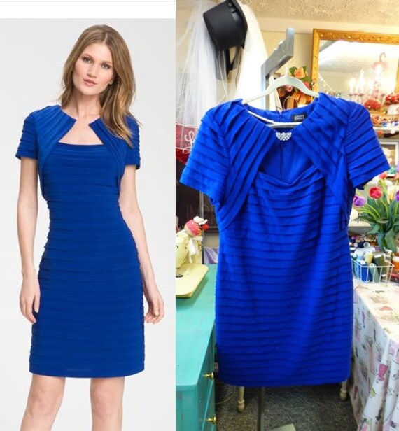 adrianna papell royal blue dress
