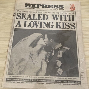 Prince Charles and Princess Diana Express Newspaper 1981