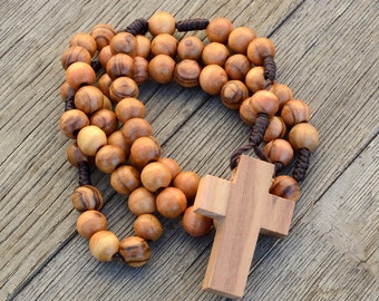 Bethlehem Certified Rosary Beads from Olive Wood - Our Father Christian Catholic Wooden Prayer Beads