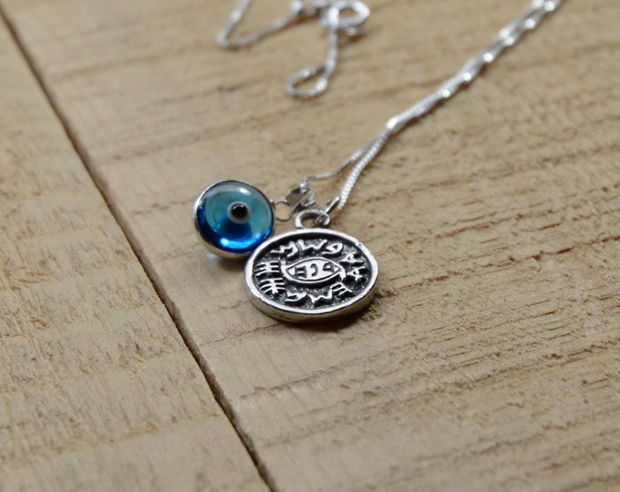 Protection Against Evil Eye Solomon Seal Charm Necklace for Men & Women