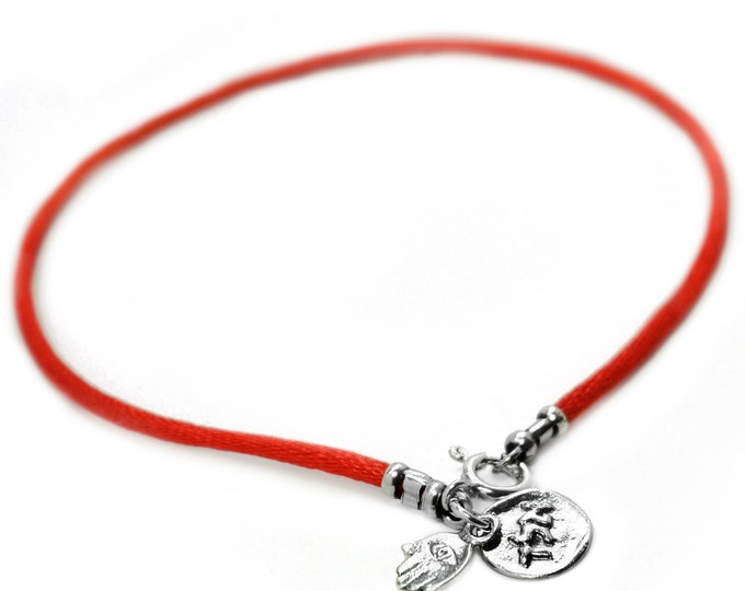 Red String Protection & Positive Energy Anklet - Hamsa Anklet