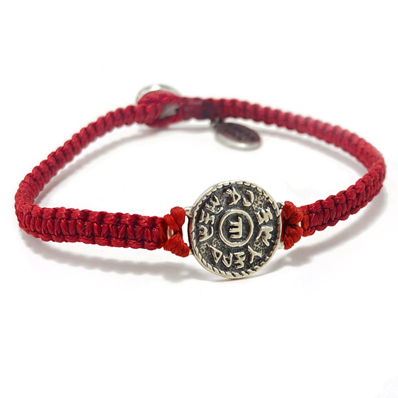 Financial Success Prosperity Charm on Red Hand Woven Bracelet Gift for New Job, Business or Venture image 1