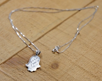 May The Lord Bless You And Guard You (Birkat Kohanim) Blessing Hamsa Necklace