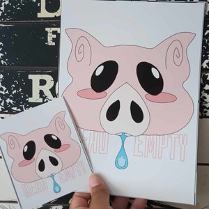 Piggy-print met lege kop