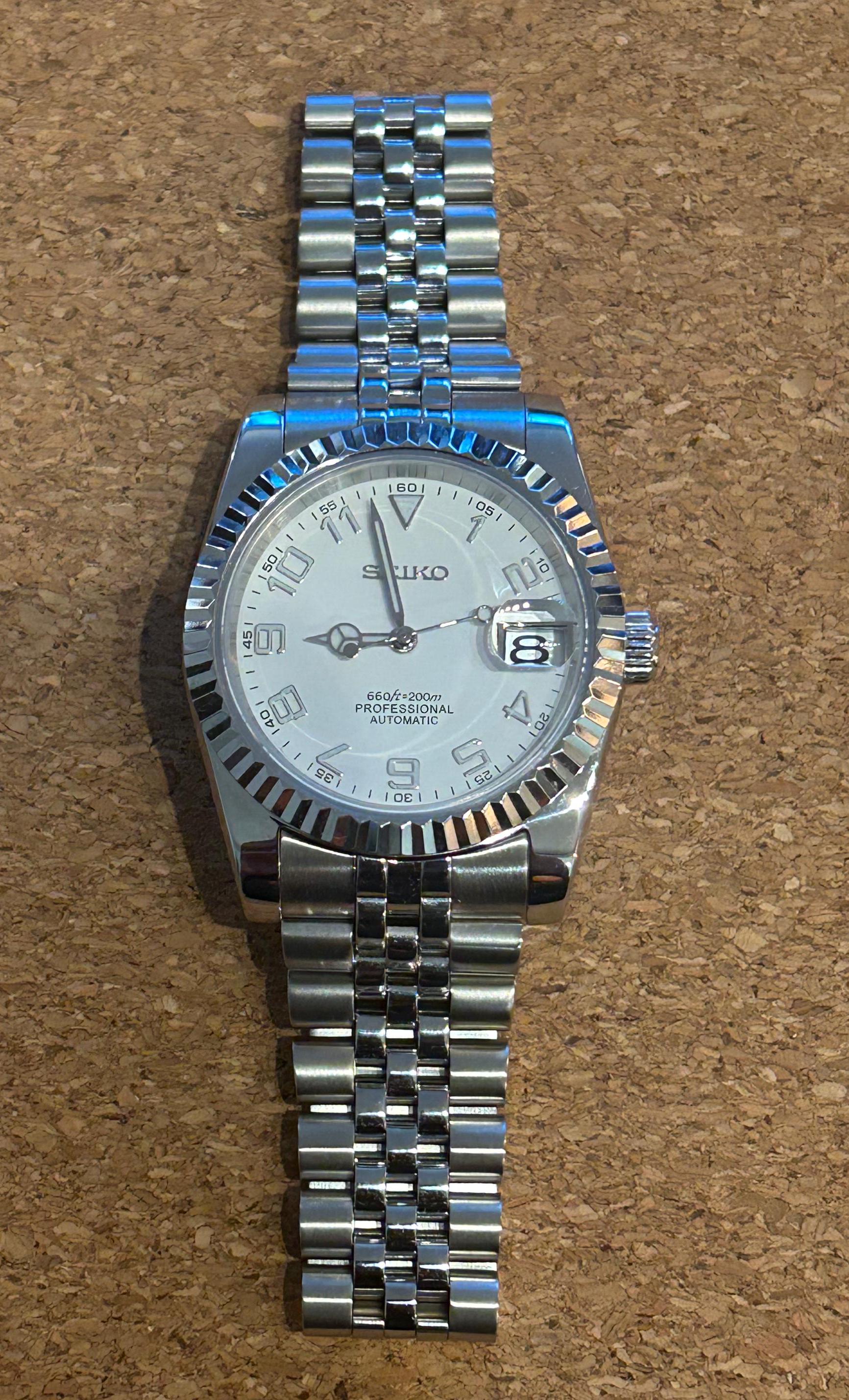 NH35 Mod Seiko - 36mm Oyster Fluted Bezel Case - Jubilee
