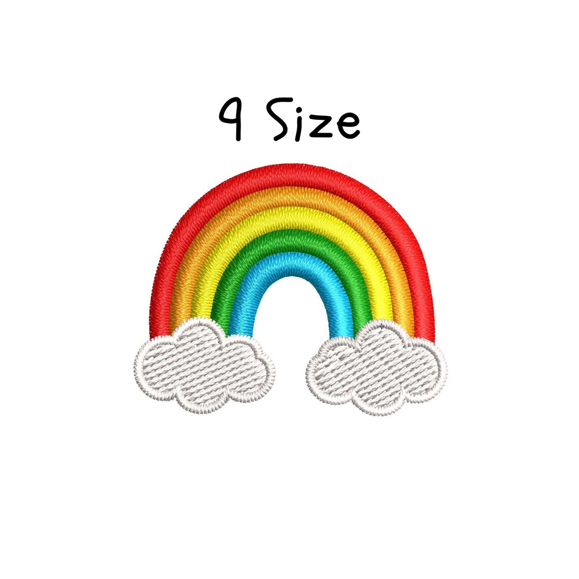 Rainbow Embroidery Design: Colorful Machine Embroidery File (9 Sizes ...