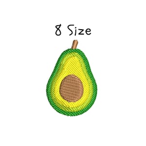 Avocado-Stickerei, Stickmuster, Datei, die Datei in 8 Größen, Avocado Stickmuster, sofortiger Download