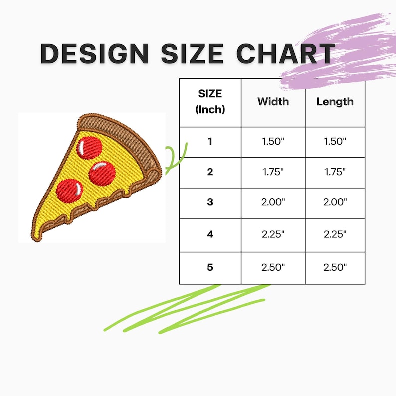 Pizza Embroidery Design: 5 Sizes (instant Download) - Etsy