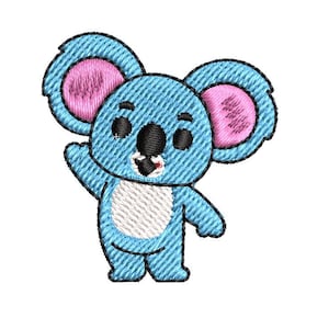 Cute koala Cartoon Embroidery Design, File, 3 sizes,  koala Machine Embroidery Designs Instant Download