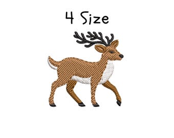 Deer Machine Embroidery Design: 4 Sizes (Instant Download)