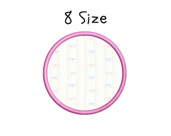 Circle Applique Embroidery Design, 8 Sizes (Digital Download)
