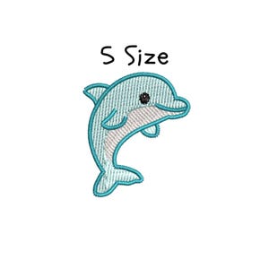 Cute Dolphin Embroidery Design, File, 5 sizes, Cute Dolphin Machine Embroidery Designs Instant Download