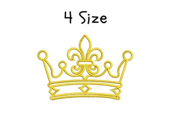 Diseño de bordado de corona, 4 tamaños (descarga digital)