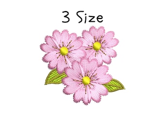 Wzór haftu Sakura: Kwiat wiśni haftowany maszynowo (3 rozmiary) (natychmiastowe pobranie)