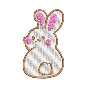Cute Bunny Cartoon Embroidery Design, File, 3 sizes,  Bunny  Machine Embroidery Designs Instant Download