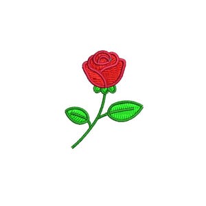 Rose Embroidery Design, File, 5 sizes, Rose Machine Embroidery Designs Instant Download