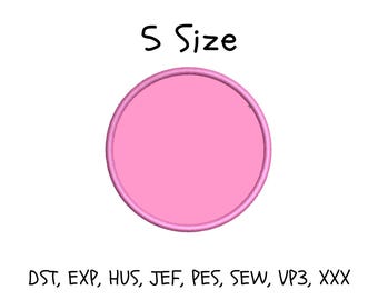 Circle Applique Embroidery Design: 5 Sizes (Digital Download)