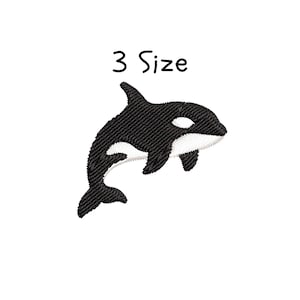 Orca whale Embroidery Design, File, 3 sizes, Orca whale Machine Embroidery Designs Instant Download