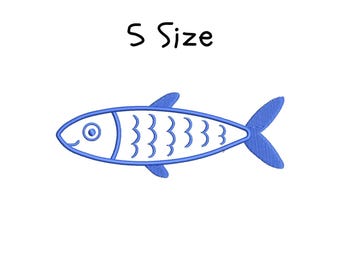 Motif de broderie Machine Sardine, 5 tailles (téléchargement instantané)