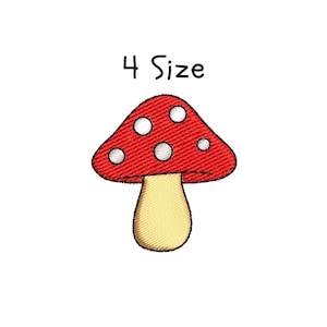 Puede incluir: Parche bordado de hongo rojo y blanco con puntos blancos, 4 tamaños