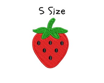 Strawberry Machine Embroidery Design: 5 Sizes (Digital Download)