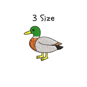 Mallard Duck Embroidery Design, File, 3 sizes, Mallard Duck Machine Embroidery Designs Instant Download