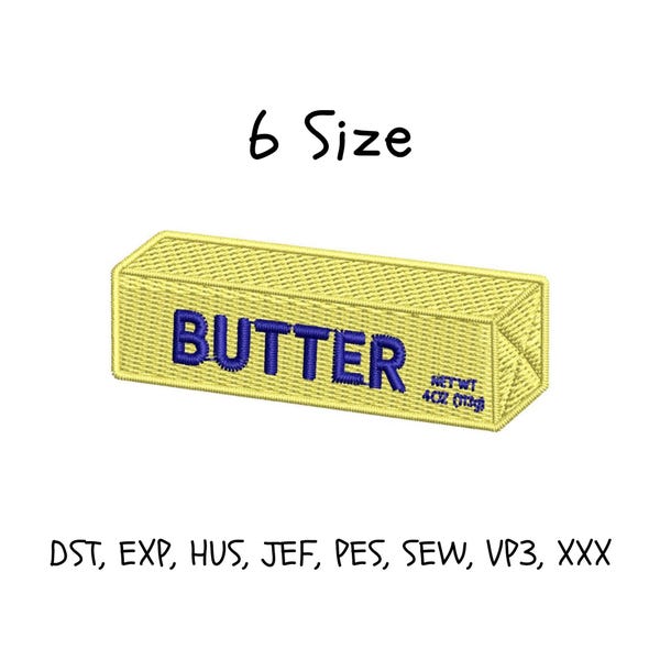 Butter Stick Embroidery Design: 6 Sizes (Instant Download File)