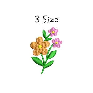 Flower Embroidery Design, File, 3 sizes, Flower Machine Embroidery Designs Instant Download