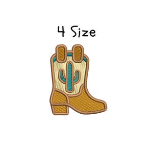 Cowboy Boot Embroidery Design, File, 4 sizes, Cowboy Boot Machine Embroidery Designs Instant Download