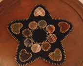Penny Rug Candle Mat Kit- Ethan 39 s Star- Primitive Wool Embroidery