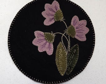 Kit de apliques de lana precortados - "Pasión de la pradera" - Flores moradas