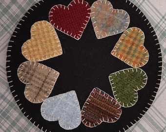 ¡NUEVO! ¡NUEVO! Kit de bordado de lana precortada - Corazones dulces - estilo rústico-campestre chic