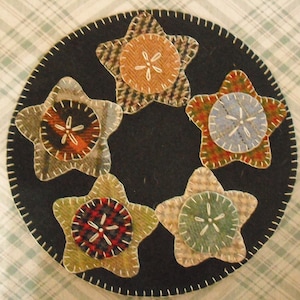 NEW NEW!! Pre-cut Penny Rug KIT- Wool Embroidery kit - Oh My Stars!-Cottagecore
