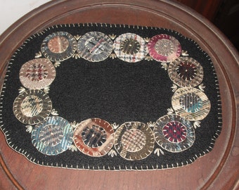 Kit de apliques de lana precortados - Flores de la pradera - Tapete de lana primitivo para velas/alfombra de centavos