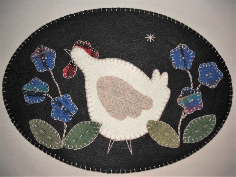 Penny RugCandle Mat Kit Spring Chicken Precut Wool Applique KIT