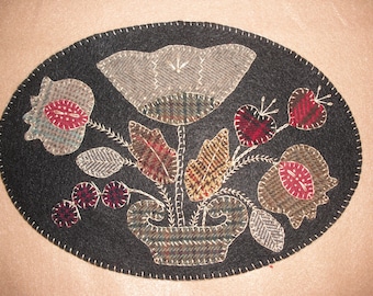 Pre-cut wool Penny Rug Kit - My Dish Garden - Wool Embroidery